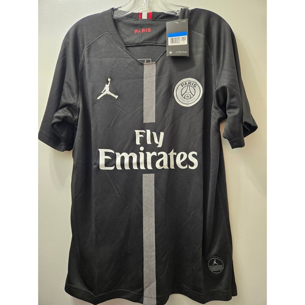 PSG Paris Saint Germain Mens Soccer Jersey‎ Black Fly Emirates Size M